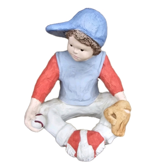 Sneaker Kids Pitching Ace Baseball Boy Sculpture Daze Mortensen Austin Prod 1986 - Picture 2 of 10